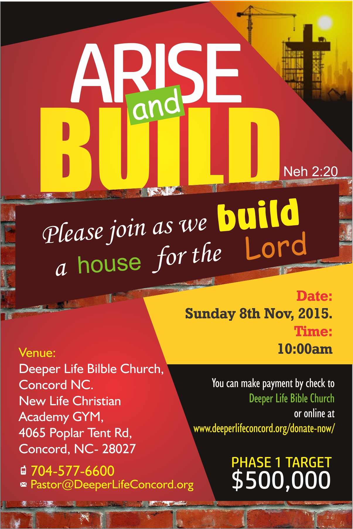 Deeper Life Bible Church Concord, North Carolina | Arise and Build